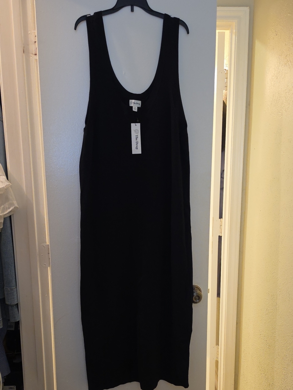 Women’s Black Maxi Tank Dress Ribbed